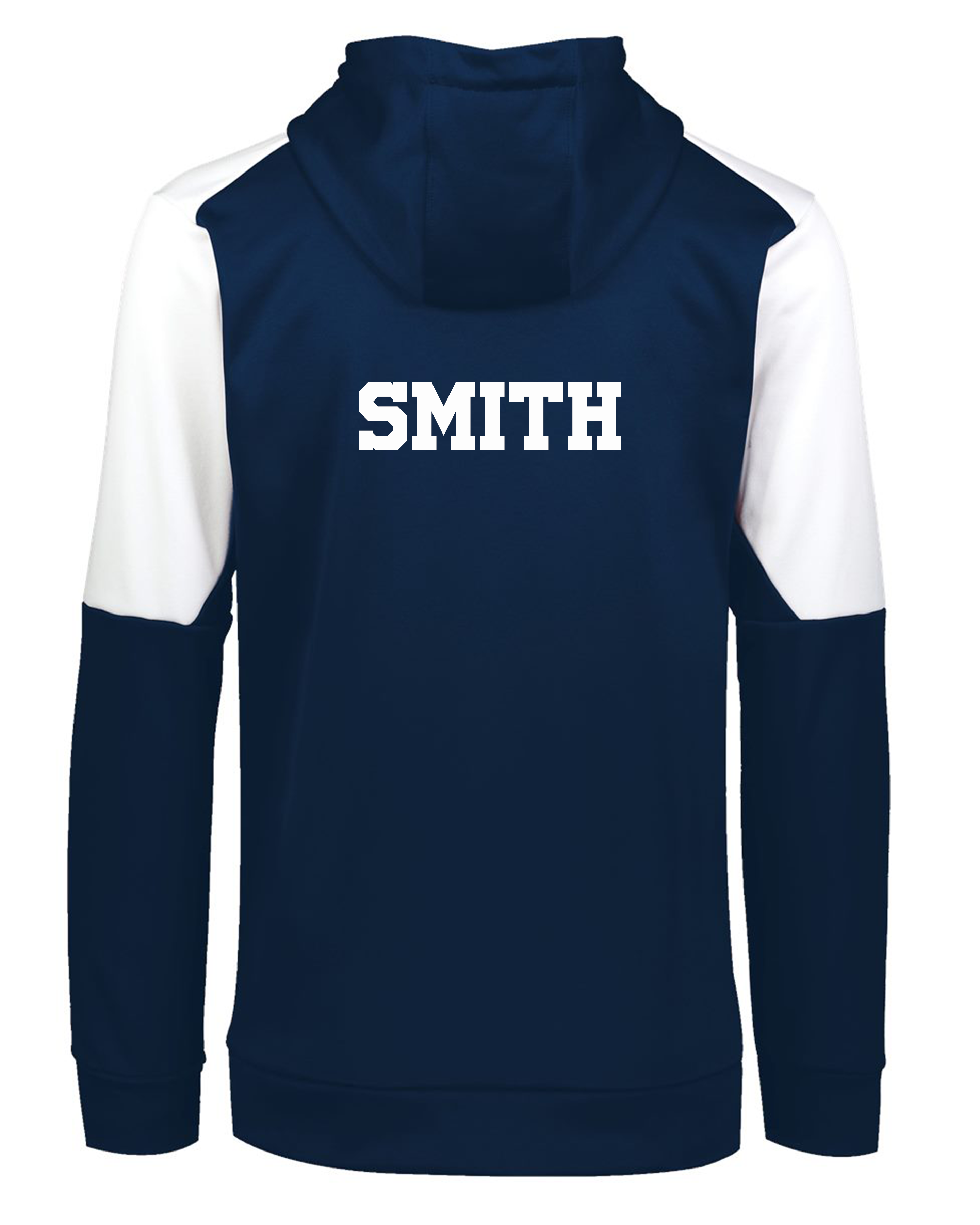 Rebels Color Block Baseball Hoodie – Navy/White (Youth & Adult Sizes)