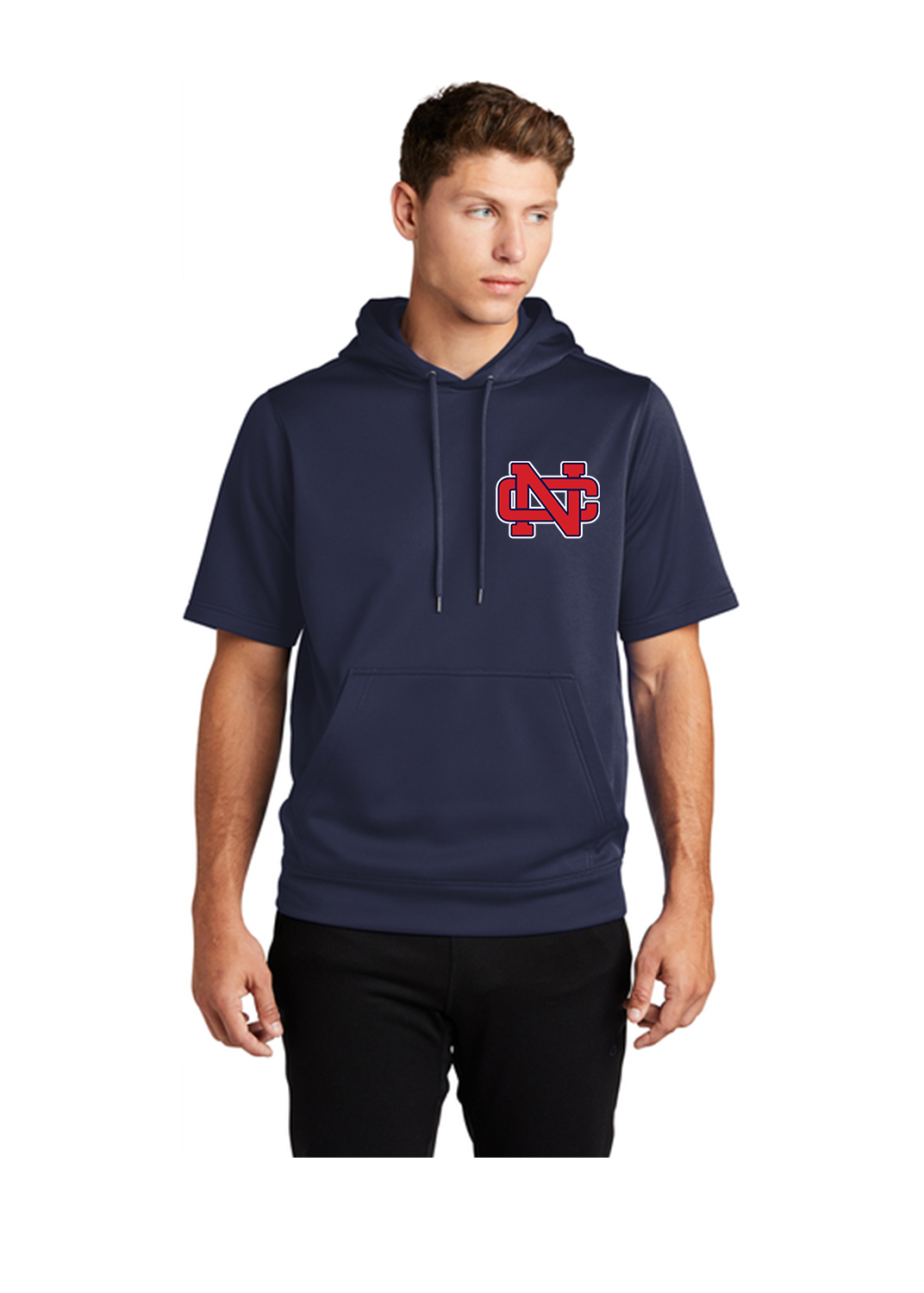 Rebels Oversized Logo Short Sleeved Navy Hoodie (Adult & Youth)